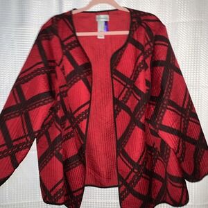 Catherine's Womens‎ 3xWP Red Black Blazer Jacket